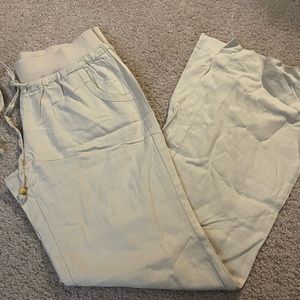 NWOT tan linen pants